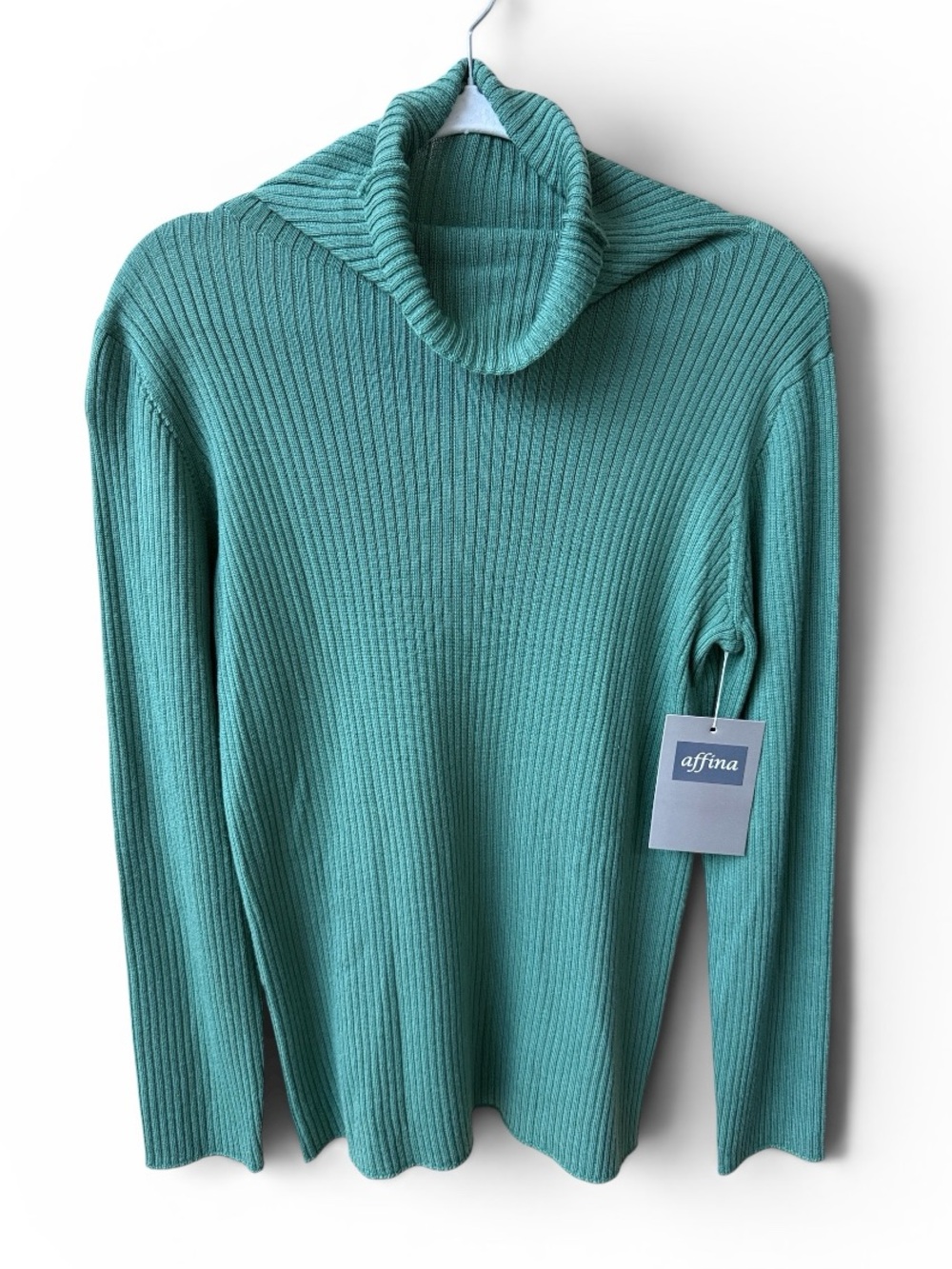 Enza Costa Ribbed Cowl Neck Sweater in Teal